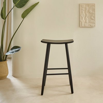 Tabouret en teck massif noir 75 cm  AMBRE BERAH GETAH