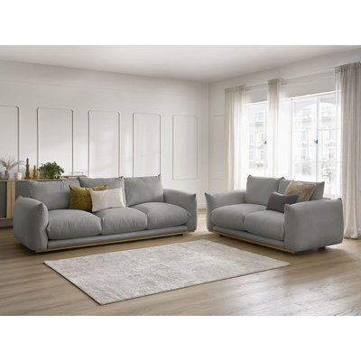 Canapé droit fixe 5 places en tissu lisse, ERNEST BOBOCHIC