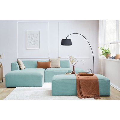 Canapé modulable 5 places en velours côtelé avec pouf, MEGEVE BOBOCHIC