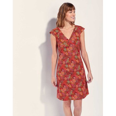 Robe coton imprimé col V sans manche OJANY LA FIANCÉE