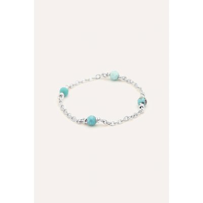 Bague chaînette Satellite Turquoise - Argent YAY PARIS