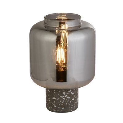 Black Terrazo Table Lamp with Smokey Glass Shade SO'HOME