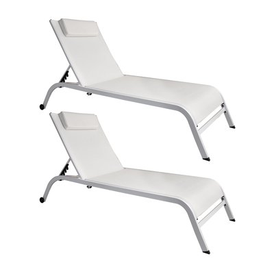 Lot de 2 chaises longues en acier inoxydable, NAPOLI NOW'S HOME