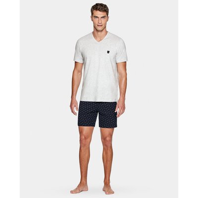 Pyjashort col V, manches courtes en coton EDEN PARK