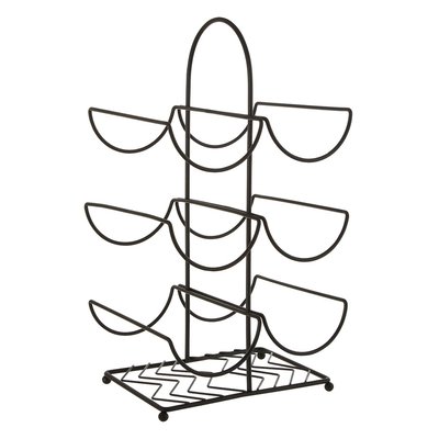 6-Bottle Wine Rack in Black Powder Coat SO'HOME
