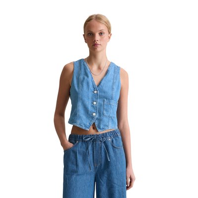 Gilet en jean regular avec fil de lin recyclé MARC O’POLO DENIM