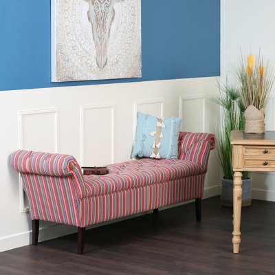 Banc méridienne capitonnée rayures coton BUTTON PIER IMPORT