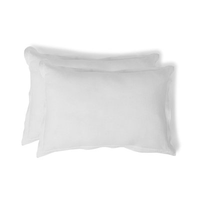 Taie d'oreiller volant plat (x2) gaze de coton CARLA FEBRONIE
