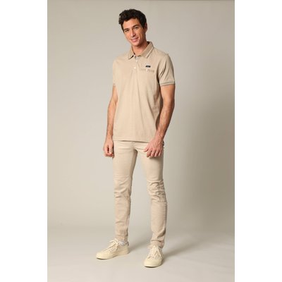 Polo en coton avec col, poche avant et manches à détails contrastants DREX DEELUXE