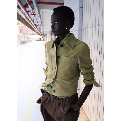 Veste daim boutons MANGO