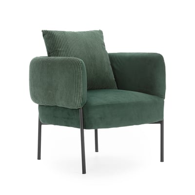Fauteuil en tissu avec pieds en métal noir L73 cm - ARUNI CALICOSY