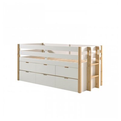 Lit magrit + gigogne bois naturel VIPACK