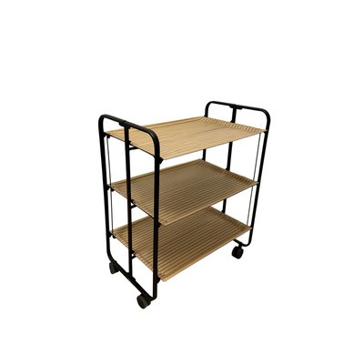 Chariot de service pliable BAUHAUS à roulettes – Métal noir, 3 niveaux DON HIERRO