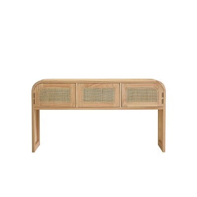 Console en bois massif et cannage 140 cm  MAËL BERAH GETAH