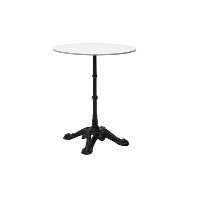 Table bistrot ronde en pierre minérale et métal noir D60 cm CONTY MILIBOO