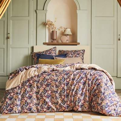 Housse de couette imprimée en satin de coton, FOLK FLOWERS ESSIX