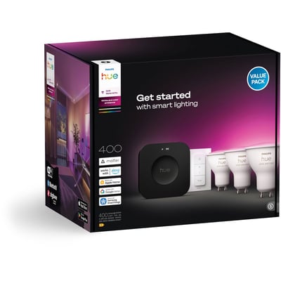 Pack 3/GU10 White&Color Ambiance+PontV2+TLC PHILIPS HUE