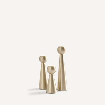 Lot de 3 bougeoirs en inox brossé, CAESA AM.PM