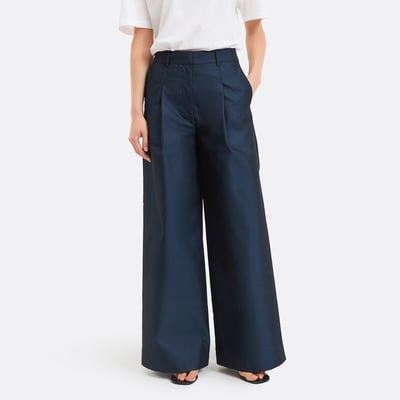 Pantalon large à pinces en coton mélangé LA REDOUTE COLLECTIONS