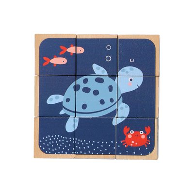 Puzzle cubes animaux en bois VERTBAUDET