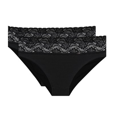 Lot de 2 culottes Coton Stretch Féminine DIM