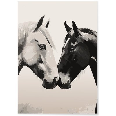 Affiche Chevaux tendres museaux L'AFFICHERIE
