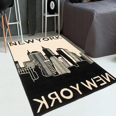 Tapis salon et chambre tissé motif fresque NEW YORK CITY UN AMOUR DE TAPIS