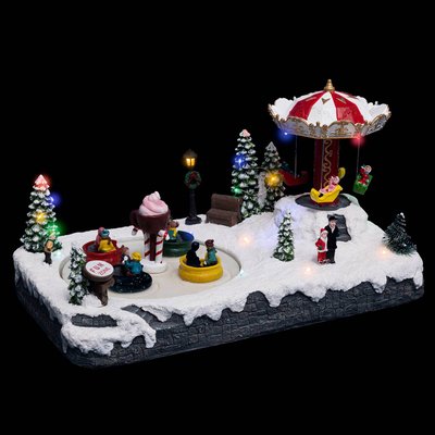 Village de Noël parc d attraction animé musical 20 LED + transfo FEERIC LIGHTS & CHRISTMAS