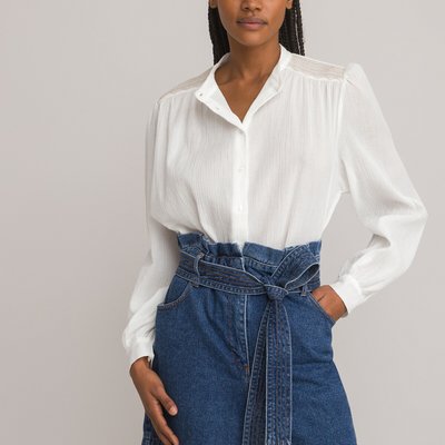 Chemisier blanc col mao femme La Redoute