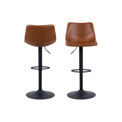Tabourets de bar simili piétement tulipe métal noir (lot de 2) - JACK HELLIN, DEPUIS 1862