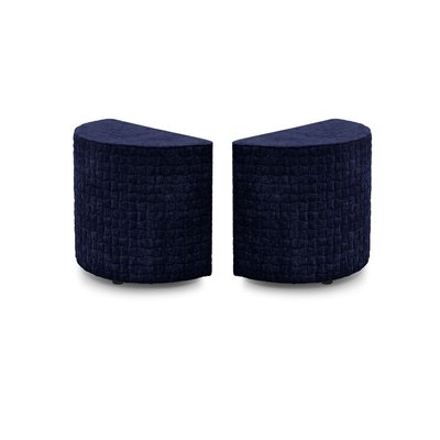 Lot de 2 tables de chevet tissu texturé recyclé, NOAM BOBOCHIC