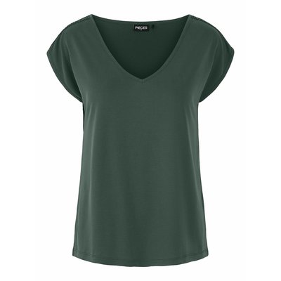 T-Shirt mit Zierdetails an den Schultern PIECES