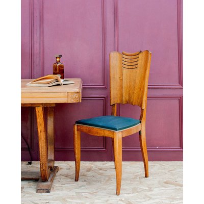 Paire de chaises en bois Alma N°396 - Bon état DEBONGOUT