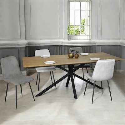 Table pied central en bois de teck recyclé 2 m DEPOK PIER IMPORT