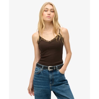 Athletic Essential Lace Trim Cami Top SUPERDRY