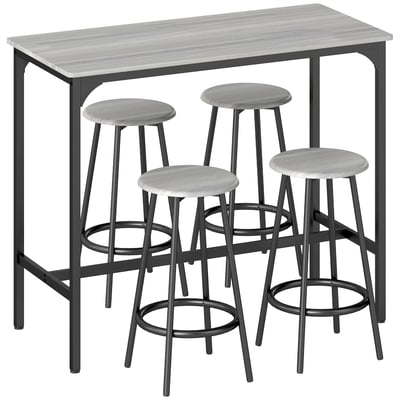 Ensemble de table de bar MDF Gris HOMCOM