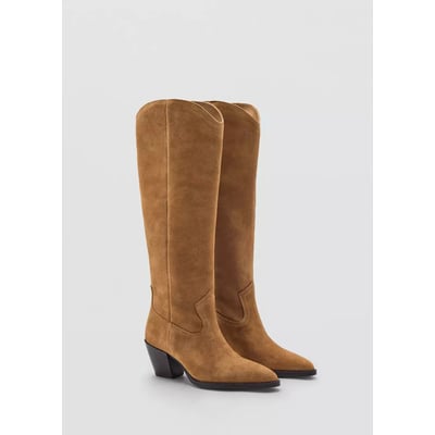 Bottes suède talon bloc MANGO