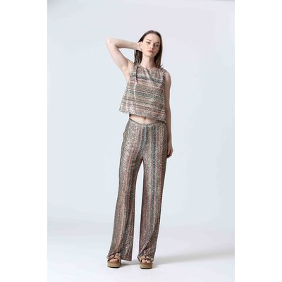 Sleeveless Blouse with Stripes and Sequins SEE U SOON