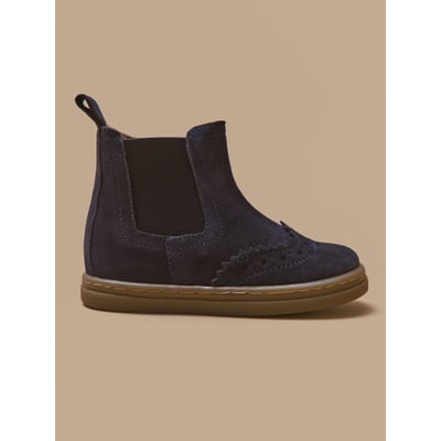 Boots chelsea bout fleuri cuir CYRILLUS