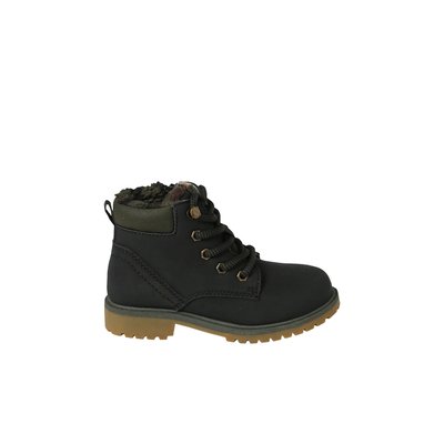 Boots crantées lacées et zippées cuir VERTBAUDET