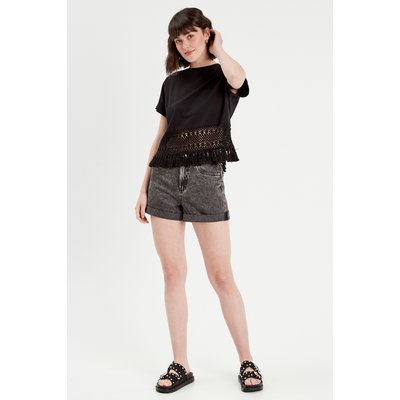 T-shirt franges crochet CACHE CACHE