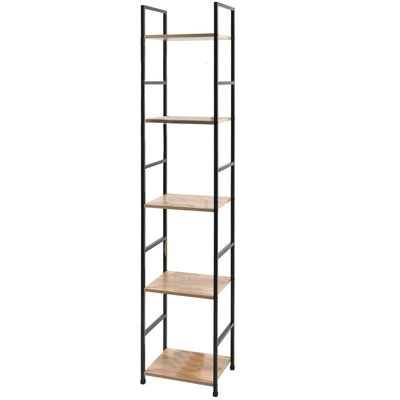 Étagère échelle métal noir et bois 5 étages 29x23.5x144cm WADIGA