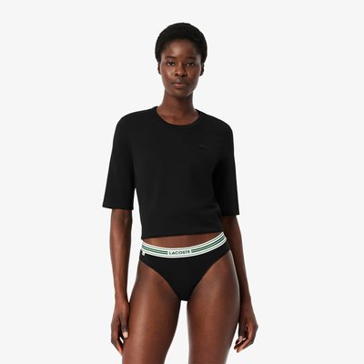 Culotte coton stretch ceinture contrastée LACOSTE