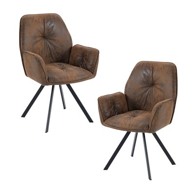 Lot de 2 chaises de salle à manger rotatif fauteuil industriel,CALF MEUBLES COSY