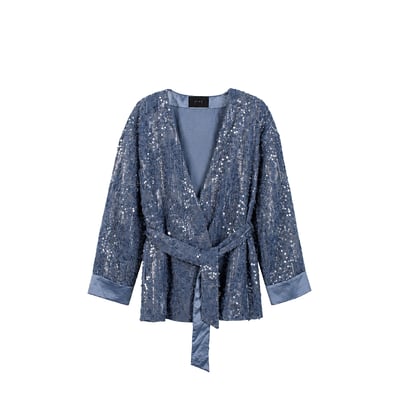 Veste kimono oversize brodée sequins IKKS