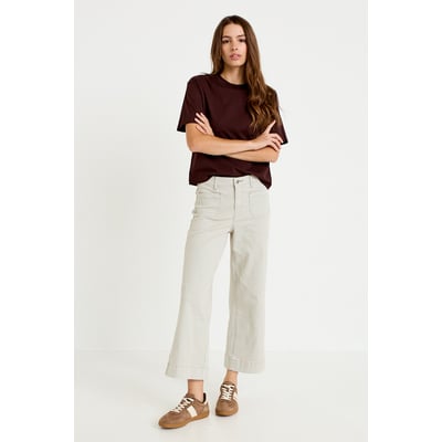 Pantalon large cropped taille haute CACHE CACHE