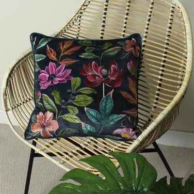 Midnight Garden Floral Rectangular Cushion EVANS LICHFIELD