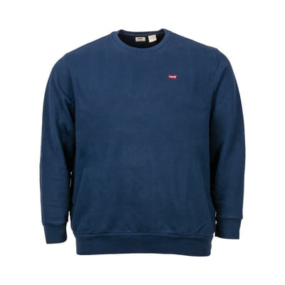 Sweat grande taille marine en coton uni avec logo coupe droite col rond LEVI'S