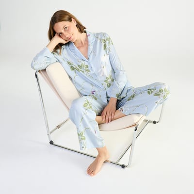 Pyjama col tailleur en satin RAMEAU LAURENCE TAVERNIER