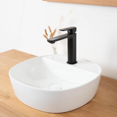 Vasque en céramique carrée à poser avec plage 41 cm BAHIA WANDA COLLECTION